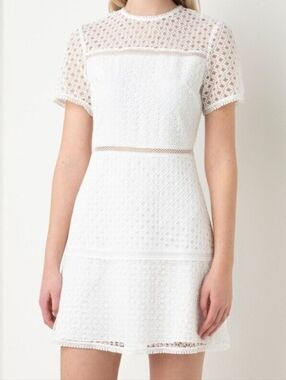 Ted Baker Women's Dress White Lace 0 Bridal Shower Graduation Romantic NWT $298